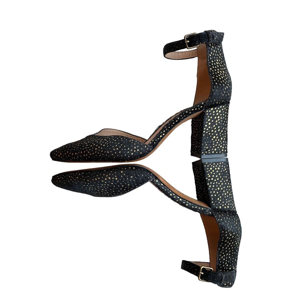Madewell SIZE 9.5 The Dove High Heel Sandal in Metallic Dot Calf Hair - Picture 2 of 10